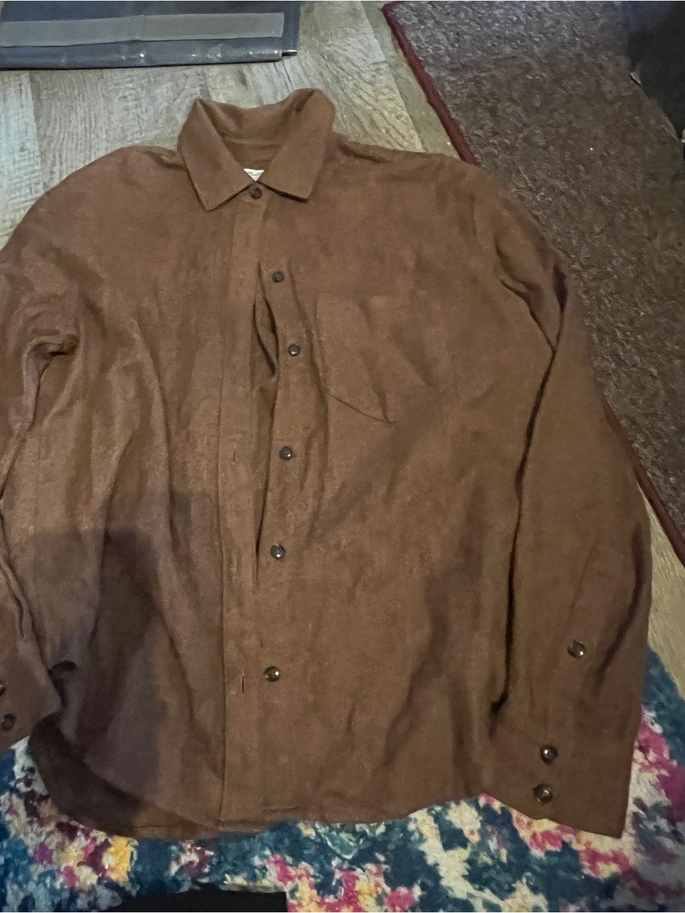 Madewell 100% Cotton Flannel in Brown xxs